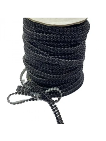 Dikilebilir Sıralı İnci En 1 Cm Siyah 1 Metre