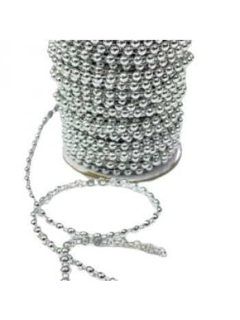 Dikilebilir Sıralı İnci Tekli En 1 Cm Gümüş 1 Metre