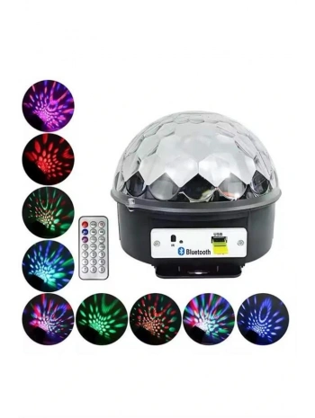 Disko Topu Renkli Işıklı Lazer Parti Bluetooth Bağlantılı Led Küre