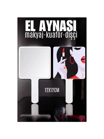 El Aynası Makyaj Aynası Kuaför Dişçi Güzellik Merkezi Aynası BEYAZ