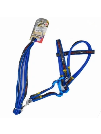 Euro Dog Köpek Uzatma Tasması ve Göğüs Tasması Mavi 120 Cm