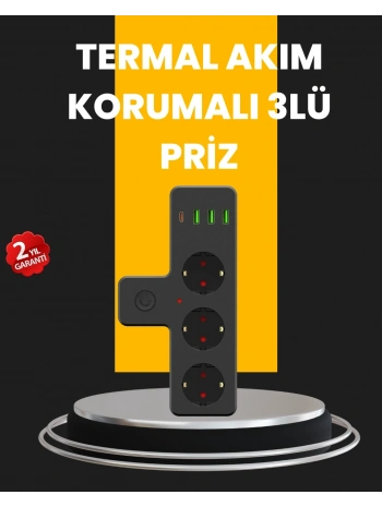 Ev ve Ofis İçin Akıllı Çoklu Priz 7 Girişli
