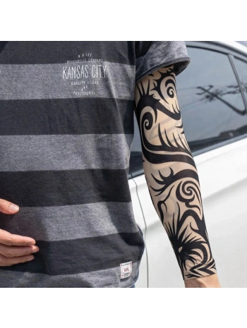 Giyilebilir Kol Dövmesi Çorap Dövme 3D Baskılı Kol Bacak Dövme 2 Adet Model 15 (5047)