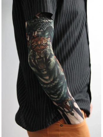 Giyilebilir Kol Dövmesi Çorap Dövme 3D Baskılı Kol Bacak Dövme 2 Adet Model 8 (5047)