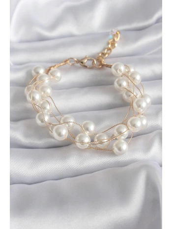 Gold Renk İnci Model Kadın Bileklik
