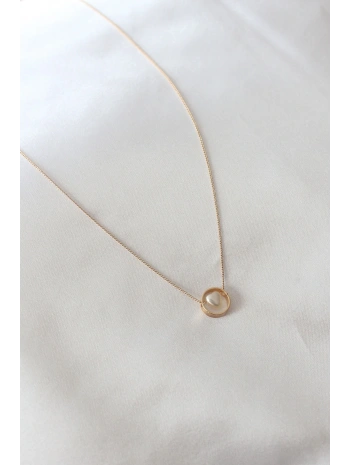 Gold Renk Minimal Kalp Figür Kadın Kolye