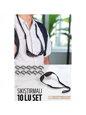 Gözlük İpi Ayarlanabilir Sıkıştırmalı Gözlük İpi 10 lu SET