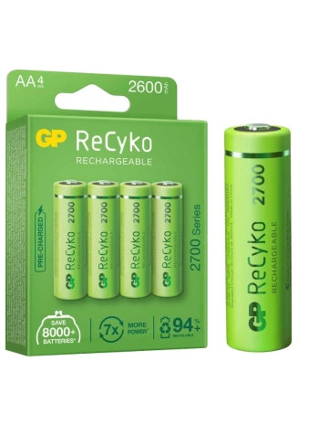 GP RECYKO AA 2600 MAH ŞARJLI 4LÜ PİL GP270AAHCE-2EB4 (GPRHC272E001) (5047)