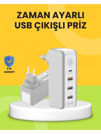 Hızlı Şarj Destekli Zaman Ayarlı USB Şarj Adaptörü