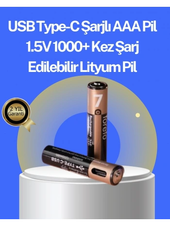 Hızlı Şarj Teknolojili USB Şarjlı AAA Pil – 40 Dakikada Tam Şarj