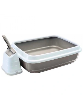 İmac Duo Kürekli Açık Kedi Tuvaleti Gri 50x40x15 Cm