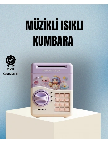 Işıklı Sesli Şifreli Otomatik Para Çeken Kumbara Mor