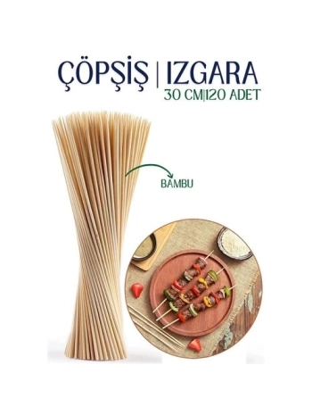 Izgara Çöp Şiş Çubukları 30 cm Bambu 120 Adet