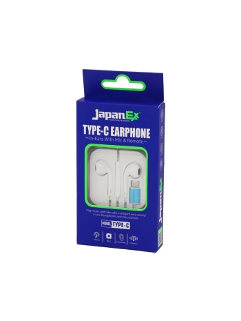 JAPANEX  TYPE-C   KULAK İÇİ   MİKROFONLU  STEREO KULAKLIK KABLOLU= 1.2MT TYPE-C GİRİŞ PLASTİK KUTULU (5047)