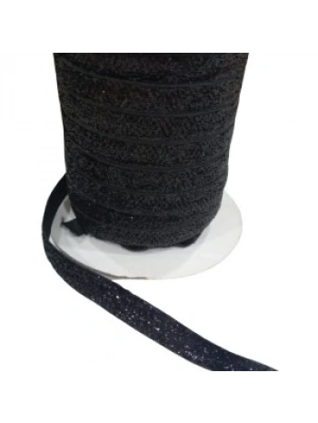 Kadife Kurdele Simli 1 Cm Siyah 5 Metre