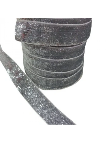 Kadife Kurdele Simli 2 Cm Gümüş 1 Metre