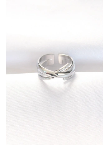 Kalın Silver Renk Ayarlanabilir Yüzük