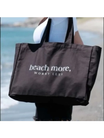 Kanvas Plaj Çanta & Tote Omuz Çanta Siyah