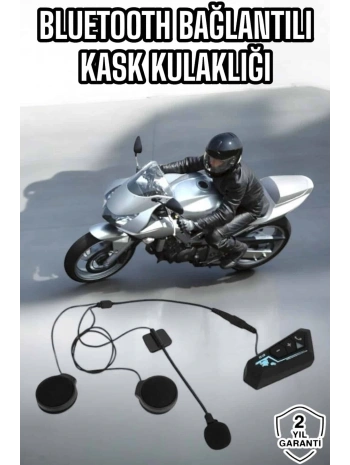Kask Kulaklığı Motosiklet Intercom Interkom Dinleme Konuşma Özellikli Su Geçirmez