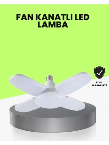 Katlanabilir 4 Kollu LED Ampül 60 Watt 6000 Lumen Beyaz Işık