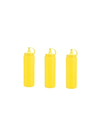 Ketçap Mayonez Hardal Sos Şişesi - 1000ml Dev Boy Sarı 3 Adet