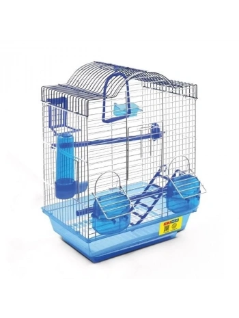 Kiki Excellent Beşgen Çatılı Çift Kapılı ve Yemlikli Muhabbet Kuşu Kafesi Renkli