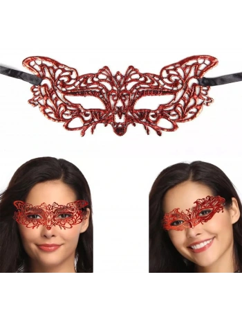 Kırmızı Dantel Masquerade Maskesi 9 No (5047)