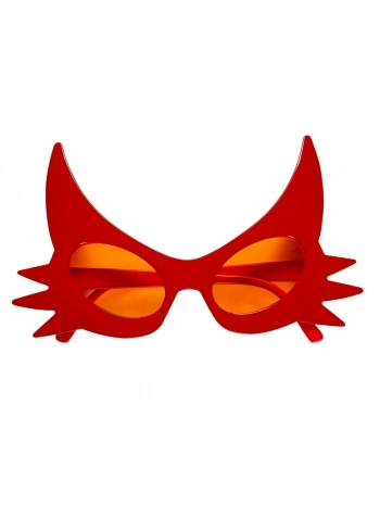 Kırmızı Renk Bıyık Tasarımlı Kedi Gözlüğü 19x11 cm (5047)