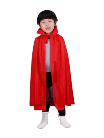 Kırmızı Renk Yakalı Pelerin Çocuk Boy 90 cm (5047)