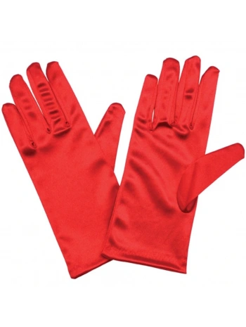 Kırmızı Renk Yetişkin Boy Likralı Gösteri Eldiveni (5047)