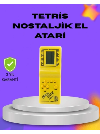 Klasik Tetris Oyunu El Konsolu – Taşınabilir Pil ile Çalışan Retro El Aterisi