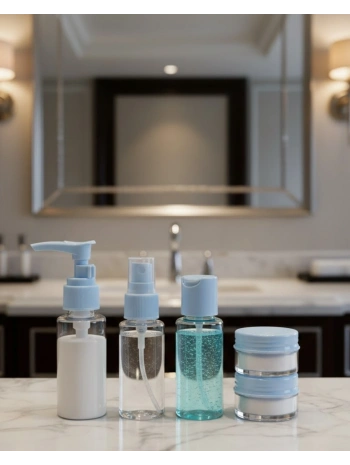 Kompakt 5’li Seyahat Banyo Şişe Takımı Çantalı