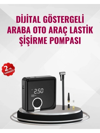 Kompakt Tasarımlı LED Işıklı Taşınabilir Hava Kompresörü