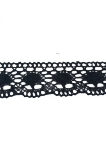 Kopanaki Dantel En 5 Cm Badem Model Siyah 5 Metre