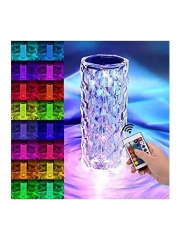 Kristal Elmas Masa Lambası 16 Renk USB Şarjlı Dokunmatik (5047)
