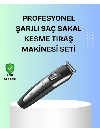 Kuaför Tipi Şarjlı Saç ve Sakal Kesme Makinesi Güçlü Motorlu