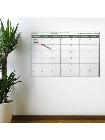 Manyetik Yapışkanlı Bir Aylık Program Planlayıcı Takvim 85x56 cm (5047)