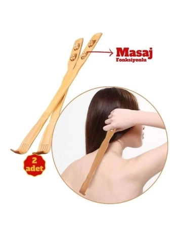 Masajlı Ahşap Hanımeli Sırt Kaşıma Aparatı