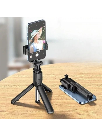 Masaüstü Tripod Olabilen Telefon Tutuculu Kablosuz Kumandalı Selfie Çubuğu (5047)