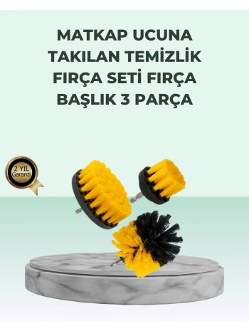Matkap Uyumlu Temizlik Fırçası Seti 3’lü Çok Amaçlı