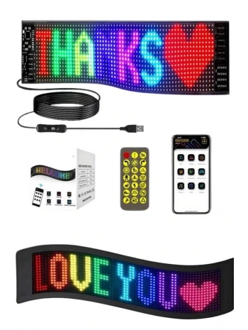 Matrix Led Cama Yapışan Telefon Kontrollü Panel Dijital Ekran Kumandalı