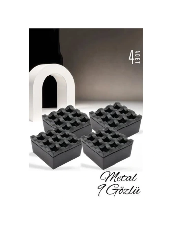 Metal Kül Tablas 9 Gözlü Rexite 4 ADET