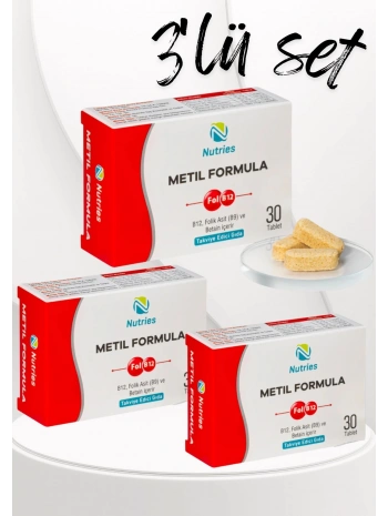 Metilformula Aktif B Vitamini Kompleksi 30 Tablet – 3’lü Ekonomik Set