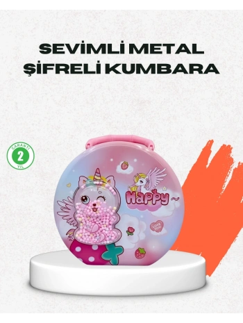 Mini Çocuk Para Kasası Güvenli Kilitli Birikim Kutusu