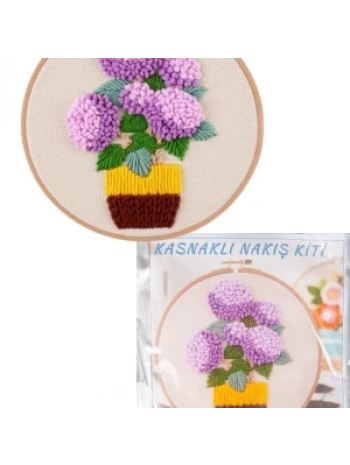 Nakış Kitleri Kasnaklı 13.5 X 18.8 Cm Ortanca