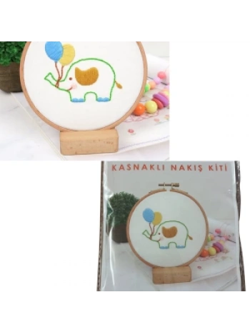 Nakış Kitleri Kasnaklı 8.6 X 6 Cm Fil