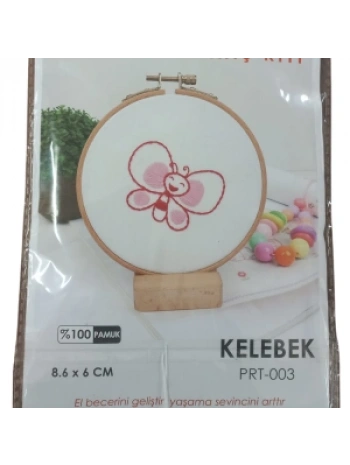 Nakış Kitleri Kasnaklı 8.6 X 6 Cm Kelebek