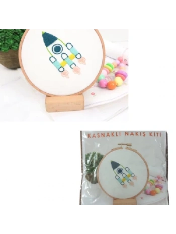 Nakış Kitleri Kasnaklı 8.6 X 6 Cm Roket