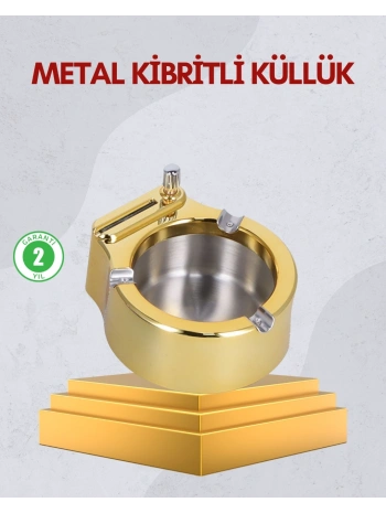 Paslanmaz Çelik Küllük Çakmaklı Masa Üstü Kullanım