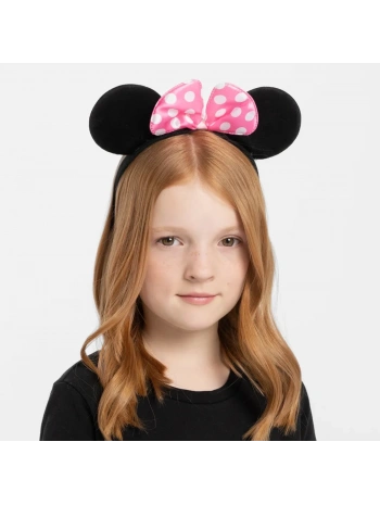 Pembe Fiyonklu Minnie Mouse Tacı Mini Kulak (5047)